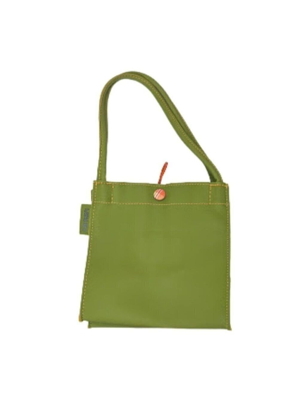 Mod Minimalist Vinyl Tote Bag Alan Stuart New York Green Structured Shoulder Bag